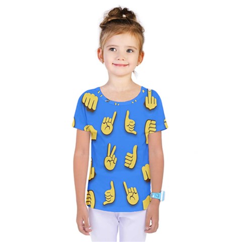 Emojis Hands Fingers Background Kids  One Piece Tee by Celenk