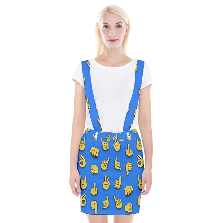 Emojis Hands Fingers Background Braces Suspender Skirt