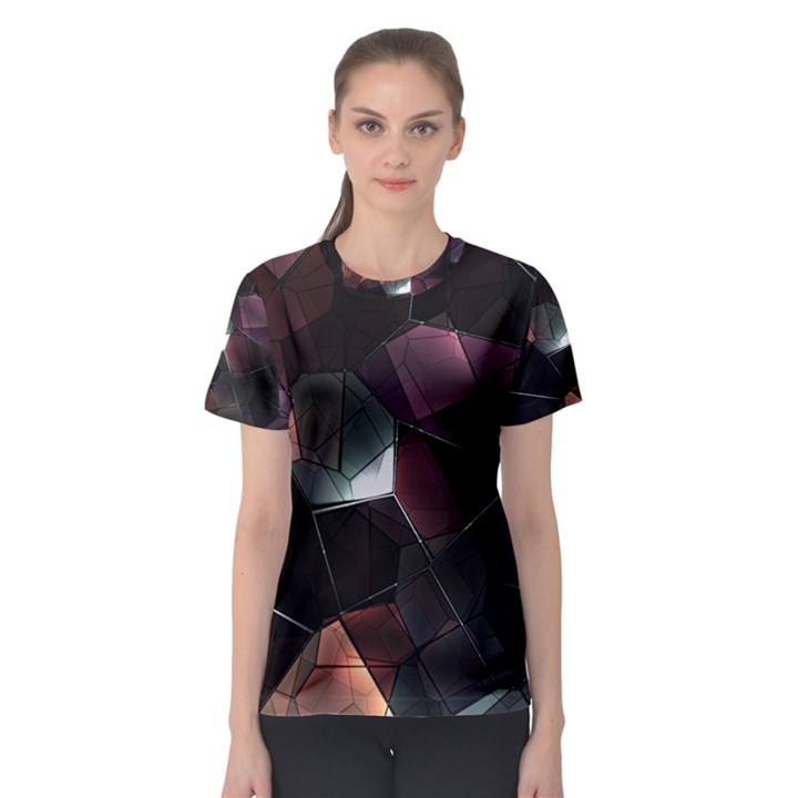 Crystals Background Design Luxury Women s Sport Mesh Tee