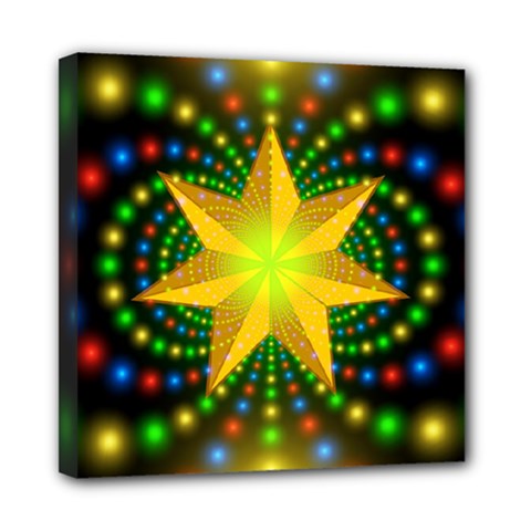 Christmas Star Fractal Symmetry Mini Canvas 8  x 8 