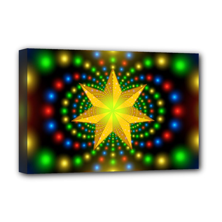 Christmas Star Fractal Symmetry Deluxe Canvas 18  x 12  