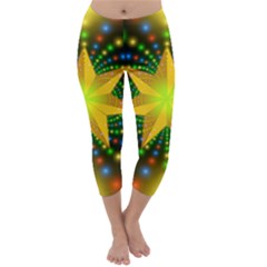 Christmas Star Fractal Symmetry Capri Winter Leggings 