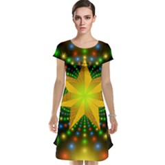 Christmas Star Fractal Symmetry Cap Sleeve Nightdress