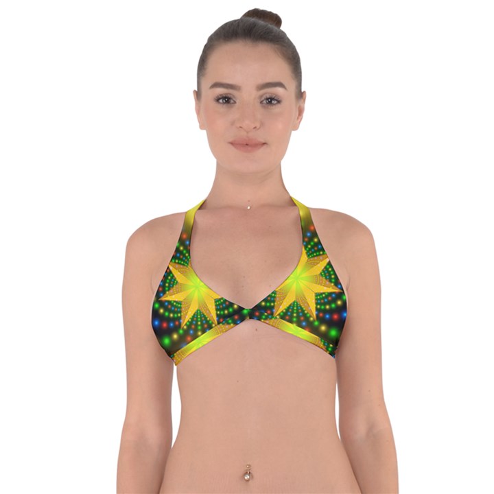 Christmas Star Fractal Symmetry Halter Neck Bikini Top