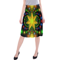 Christmas Star Fractal Symmetry Midi Beach Skirt