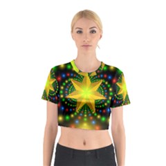 Christmas Star Fractal Symmetry Cotton Crop Top