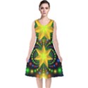 Christmas Star Fractal Symmetry V-Neck Midi Sleeveless Dress  View1