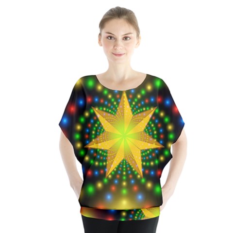 Christmas Star Fractal Symmetry Blouse by Celenk