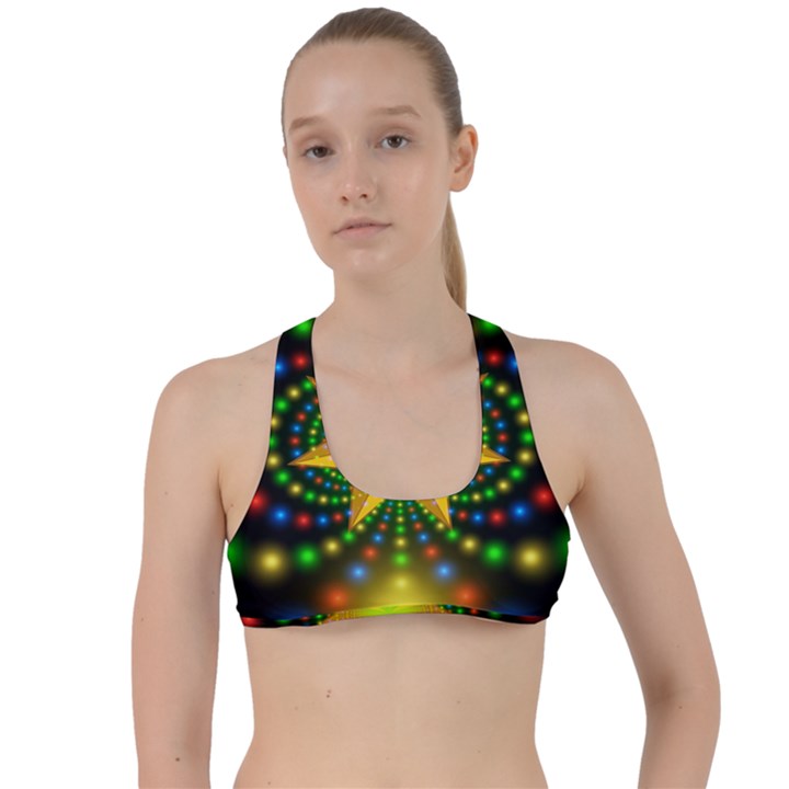 Christmas Star Fractal Symmetry Criss Cross Racerback Sports Bra