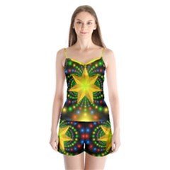 Christmas Star Fractal Symmetry Satin Pajamas Set