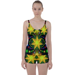 Christmas Star Fractal Symmetry Tie Front Two Piece Tankini