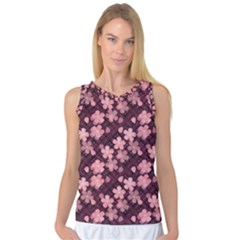 Cherry Blossoms Japanese Style Pink Women s Basketball Tank Top by Celenk