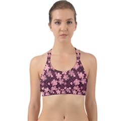 Cherry Blossoms Japanese Style Pink Back Web Sports Bra