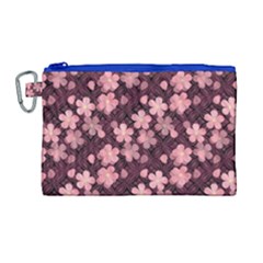 Cherry Blossoms Japanese Style Pink Canvas Cosmetic Bag (large)