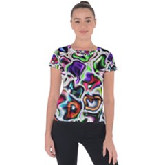 Background Texture Pattern Short Sleeve Sports Top 