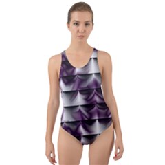 Background Texture Pattern Cut-out Back One Piece Swimsuit