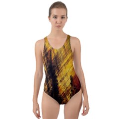 Refinery Oil Refinery Grunge Bloody Cut-out Back One Piece Swimsuit