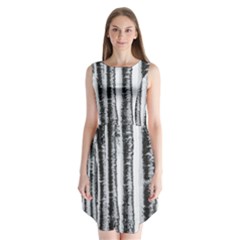 Row Trees Nature Birch Sleeveless Chiffon Dress   by Celenk