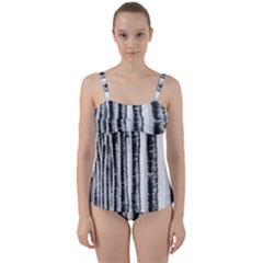 Row Trees Nature Birch Twist Front Tankini Set