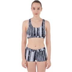 Row Trees Nature Birch Work It Out Sports Bra Set by Celenk