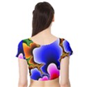 Fractal Background Pattern Color Short Sleeve Crop Top View2