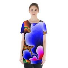 Fractal Background Pattern Color Skirt Hem Sports Top