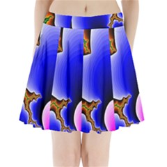 Fractal Background Pattern Color Pleated Mini Skirt by Celenk