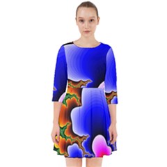 Fractal Background Pattern Color Smock Dress by Celenk