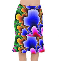 Fractal Background Pattern Color Mermaid Skirt