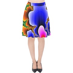 Fractal Background Pattern Color Velvet High Waist Skirt