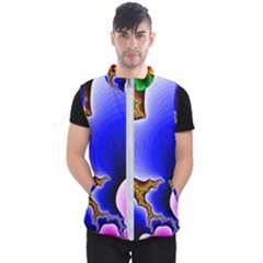 Fractal Background Pattern Color Men s Puffer Vest