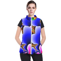 Fractal Background Pattern Color Women s Puffer Vest