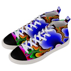 Fractal Background Pattern Color Men s Mid-top Canvas Sneakers