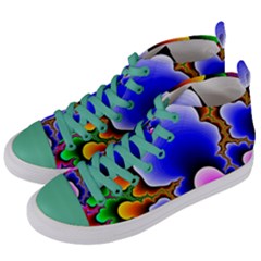 Fractal Background Pattern Color Women s Mid-top Canvas Sneakers