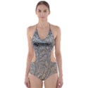 Eiskristalle Hardest Frozen Texture Cut-Out One Piece Swimsuit View1