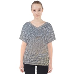 Eiskristalle Hardest Frozen Texture V-neck Dolman Drape Top