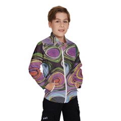 Retro Background Colorful Hippie Wind Breaker (kids) by Celenk