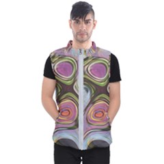 Retro Background Colorful Hippie Men s Puffer Vest