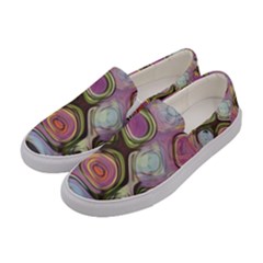 Retro Background Colorful Hippie Women s Canvas Slip Ons