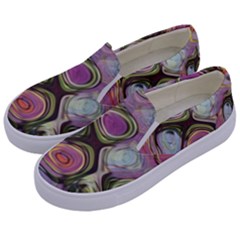 Retro Background Colorful Hippie Kids  Canvas Slip Ons by Celenk