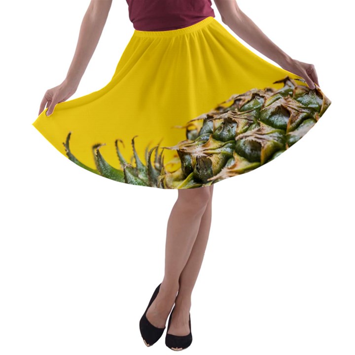 Pineapple Raw Sweet Tropical Food A-line Skater Skirt