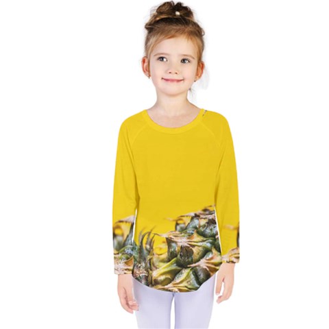 Pineapple Raw Sweet Tropical Food Kids  Long Sleeve Tee by Celenk