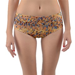 Background Abstract Art Reversible Mid-waist Bikini Bottoms