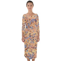 Background Abstract Art Quarter Sleeve Midi Bodycon Dress