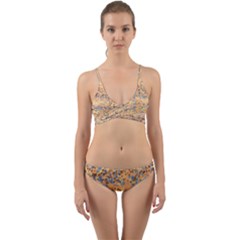 Background Abstract Art Wrap Around Bikini Set