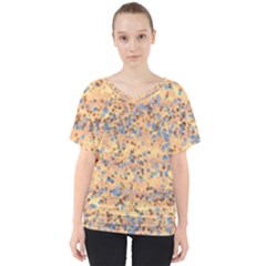 Background Abstract Art V-neck Dolman Drape Top