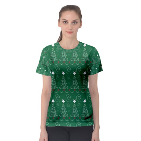 Christmas Tree Holiday Star Women s Sport Mesh Tee by Celenk