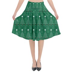 Christmas Tree Holiday Star Flared Midi Skirt by Celenk