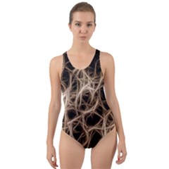 Structure Background Pattern Cut-out Back One Piece Swimsuit