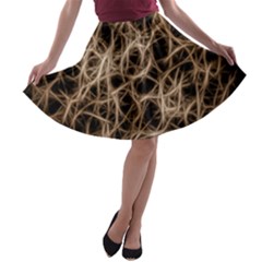 Structure Background Pattern A-line Skater Skirt by Celenk